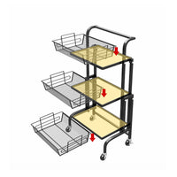 Thumbnail for Multifunction 3 Tiers Trolley Cart