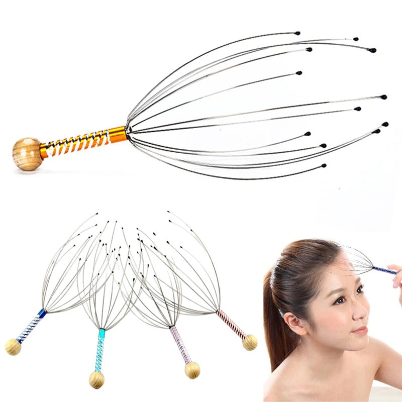 Octopus Head Scalp Relaxation Massage Pain Relief Body Massager Stress Release Relaxing Claw Metal Massager Device Unisex
