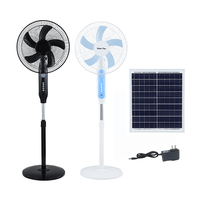 Thumbnail for 16 Inches Solar/Rechargeable 12,000 Mah Fan Color Black 25 Watt