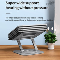 Thumbnail for Foldable Laptop Stand 360° Rotatable Notebook Holder Stainless Lifting Cooling Bracket Laptop Base