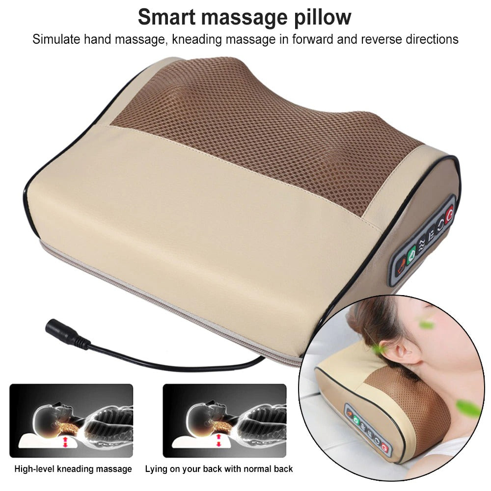 Infrared Heating Electric Massage Pillow Neck Shoulder Back Head Body Musle Multi Relaxation Massager Shiatsu Relief Pain Device