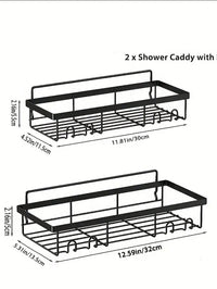 Thumbnail for 2 PCS Bathroom Storage Rack Hanger Stainless Steel