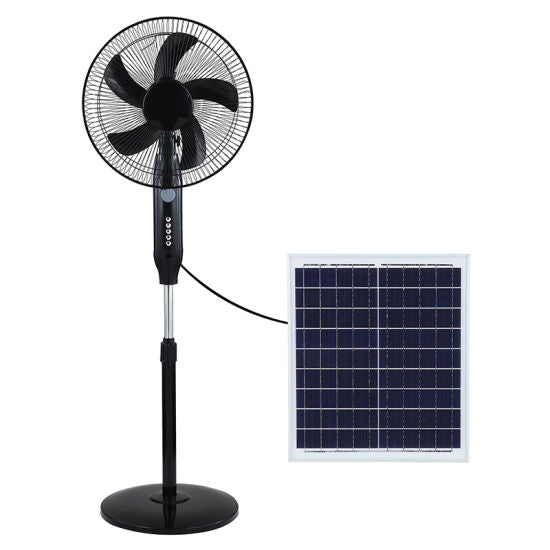 16 Inches Solar/Rechargeable 12,000 Mah Fan Color Black 25 Watt