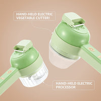Thumbnail for 4 in 1 Rechargeable Electric Kitchen Chopper Garlic Masher Meat Grinder Mini Food Garlic Vegetable Crusher Slicer Rechargeable Food Processor