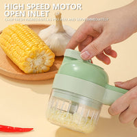 Thumbnail for 4 in 1 Rechargeable Electric Kitchen Chopper Garlic Masher Meat Grinder Mini Food Garlic Vegetable Crusher Slicer Rechargeable Food Processor