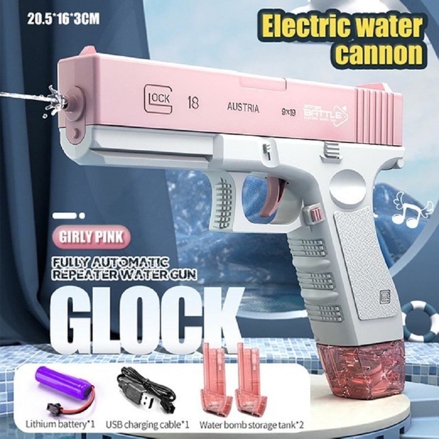 Water Gun Electric Glock Pistol Shooting Toy Full Automatic  Outdoor Fun Toy For Children