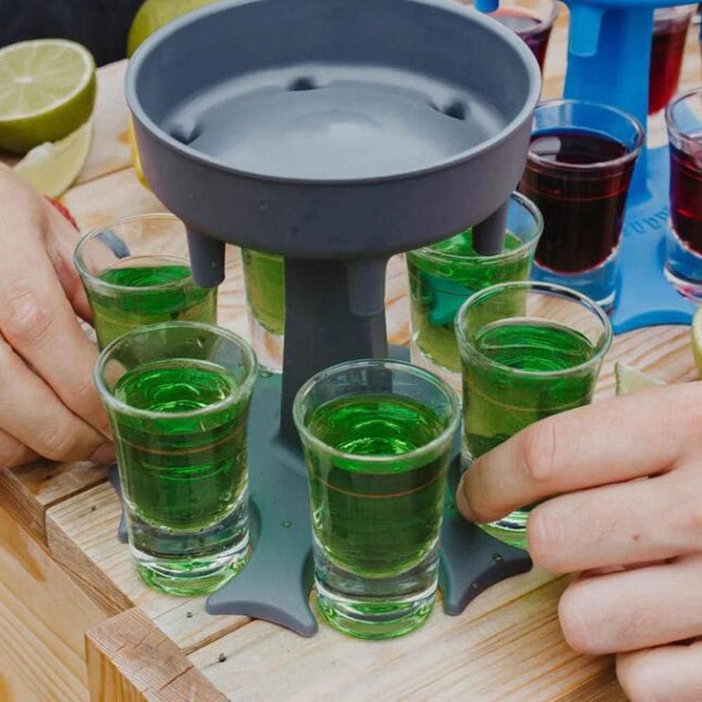 6 Shot Glass Dispenser and Holder (Includes 6 shot cups) with Shot Twister