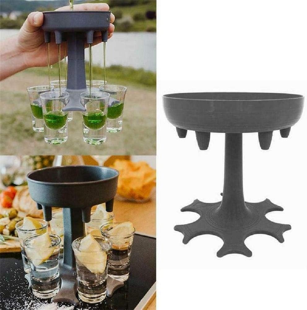 6 Shot Glass Dispenser and Holder (Includes 6 shot cups) with Shot Twister