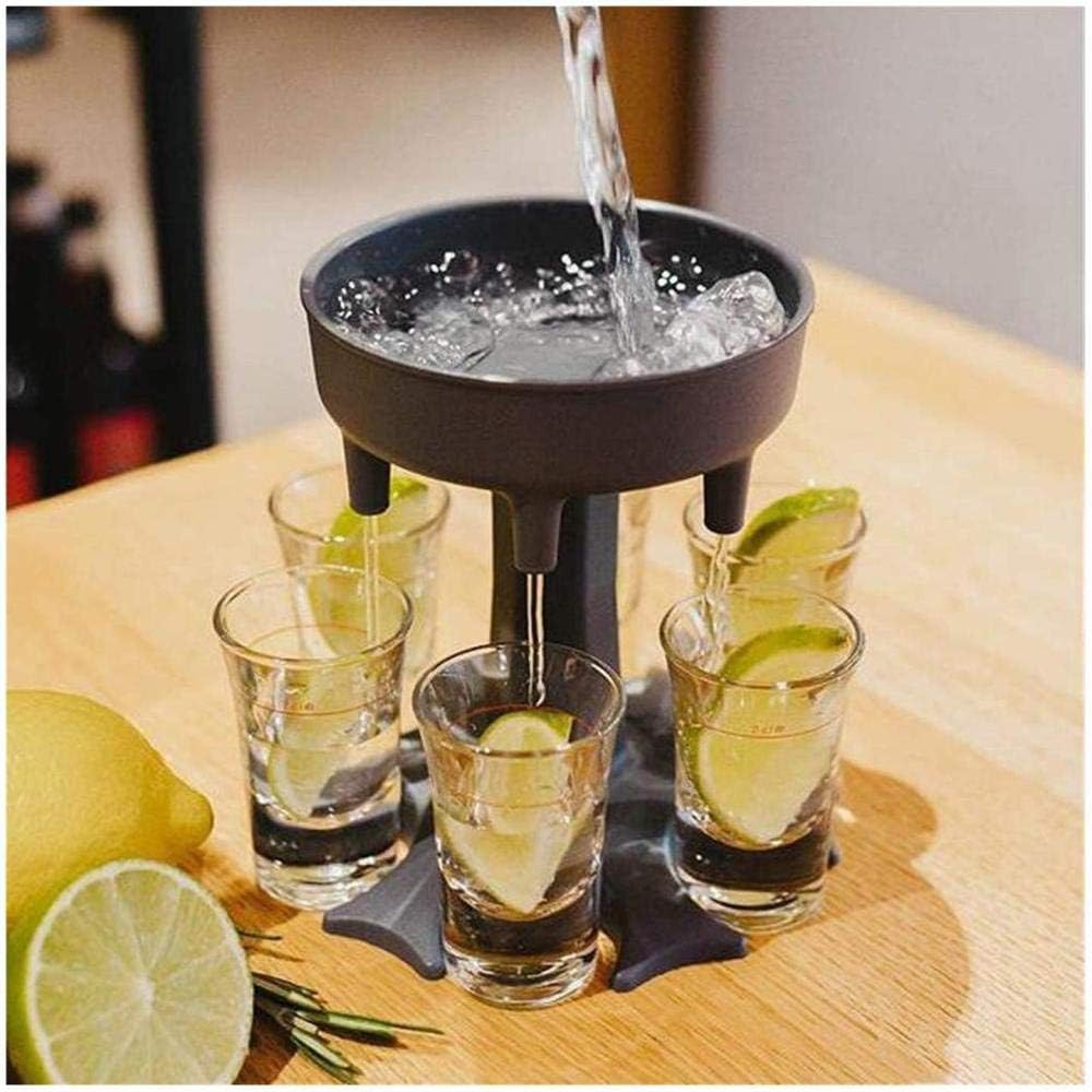 6 Shot Glass Dispenser and Holder (Includes 6 shot cups) with Shot Twister