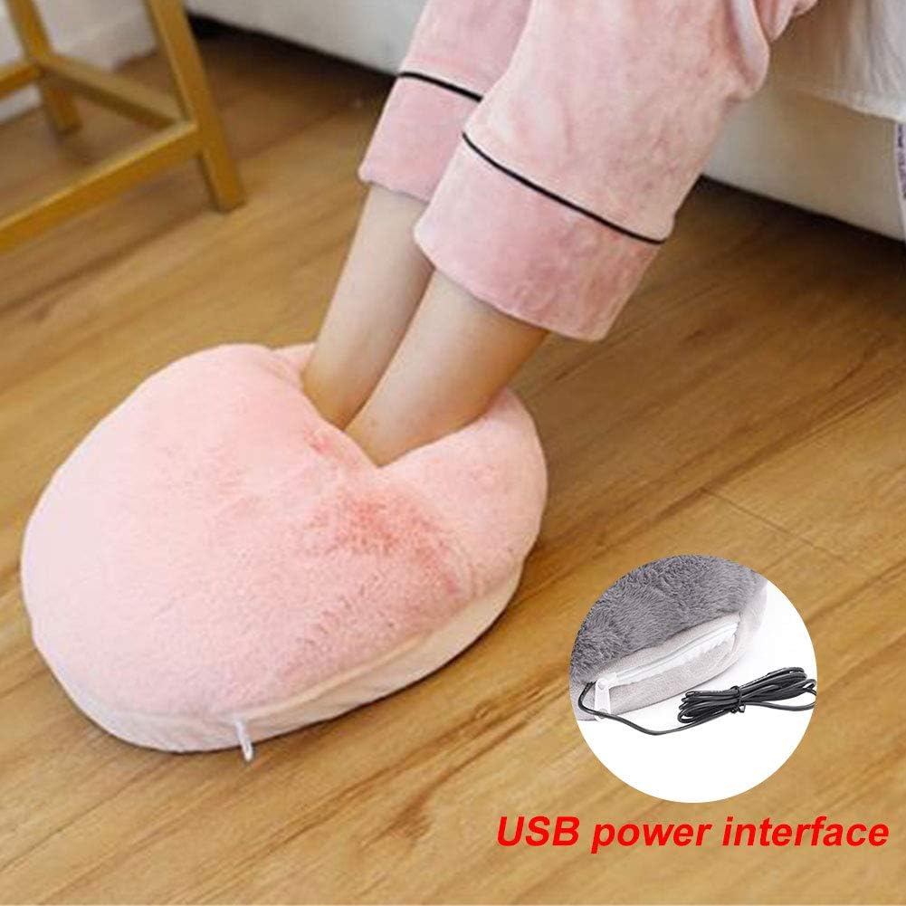 Winter USB Foot Warmer Soft Detachable Large Pocket Heating Slipper