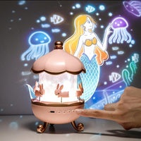 Thumbnail for Rotating Cabin Star Projector Night Light with Remote Control 360° 7 Light Colors, 12 Projection Themes & 8 Sounds