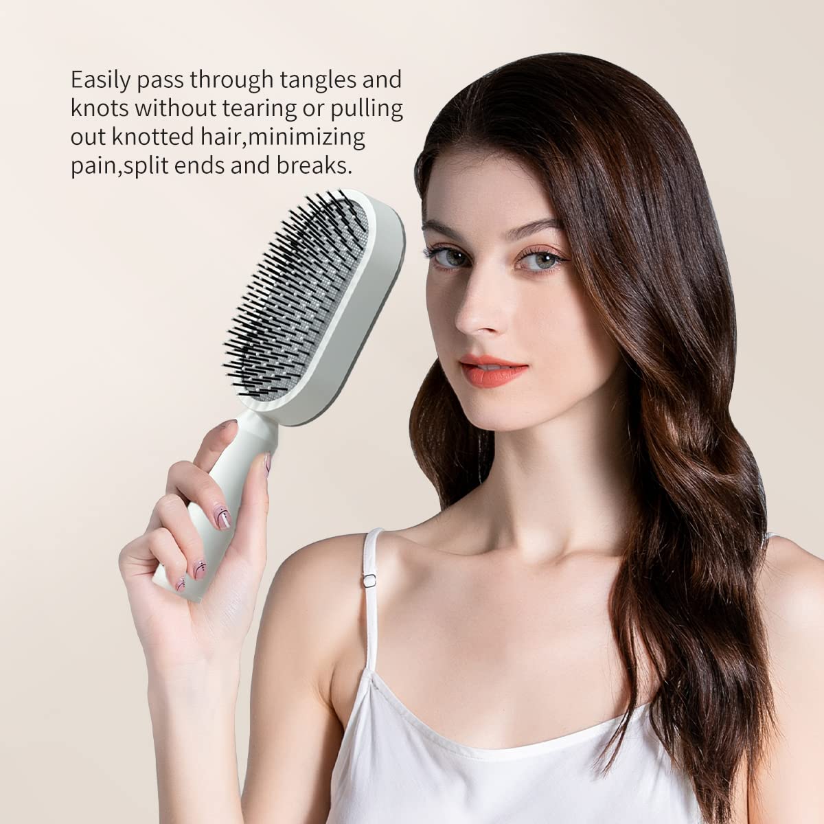 RHOS Detangling Paddle Cushion Brush with Holder