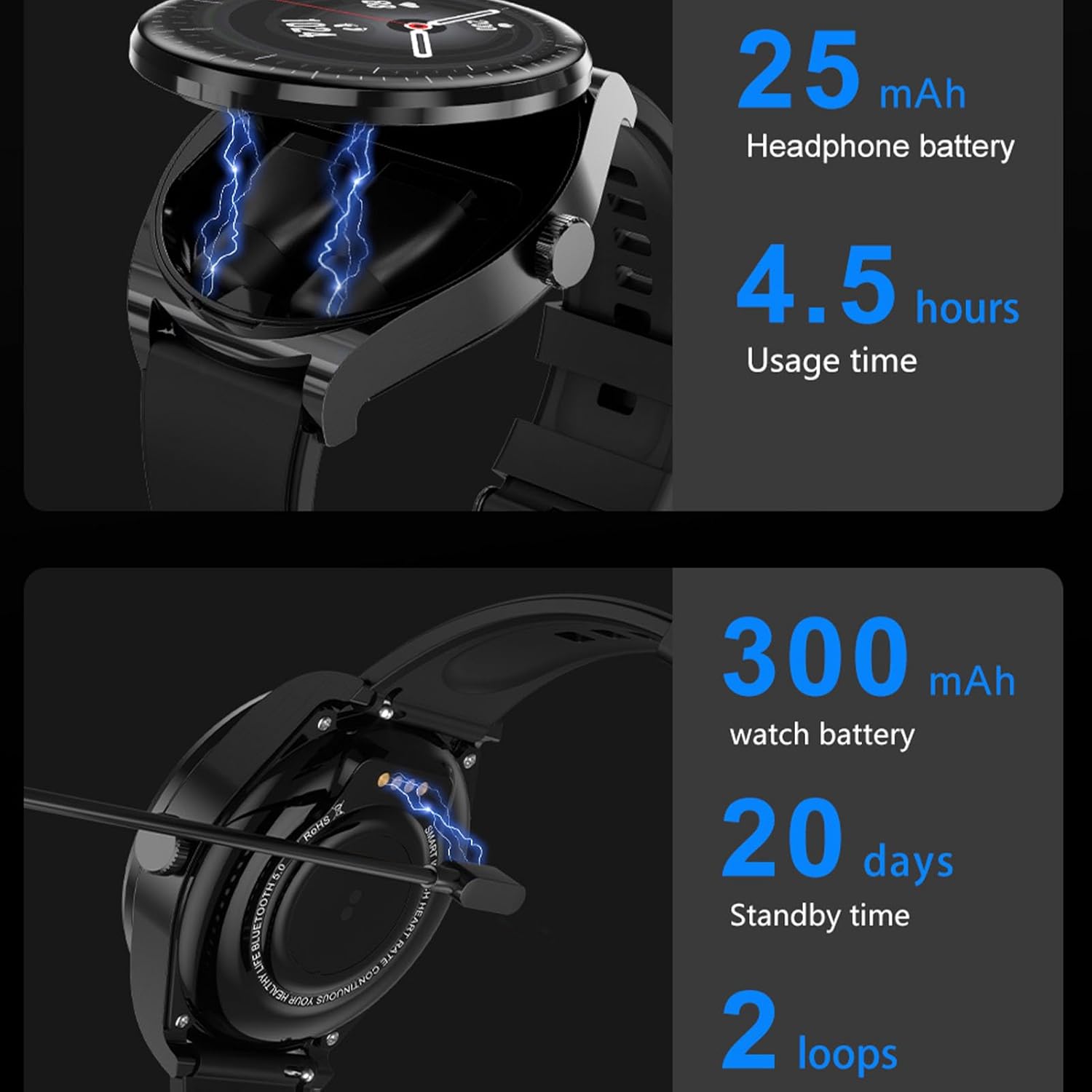 Findtime Smart Watch 1.53 Inch with Bluetooth Wireless Earphones