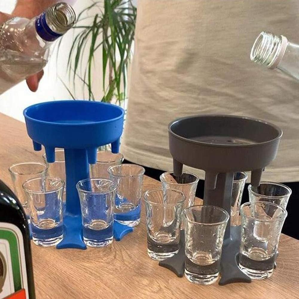 6 Shot Glass Dispenser and Holder (Includes 6 shot cups) with Shot Twister