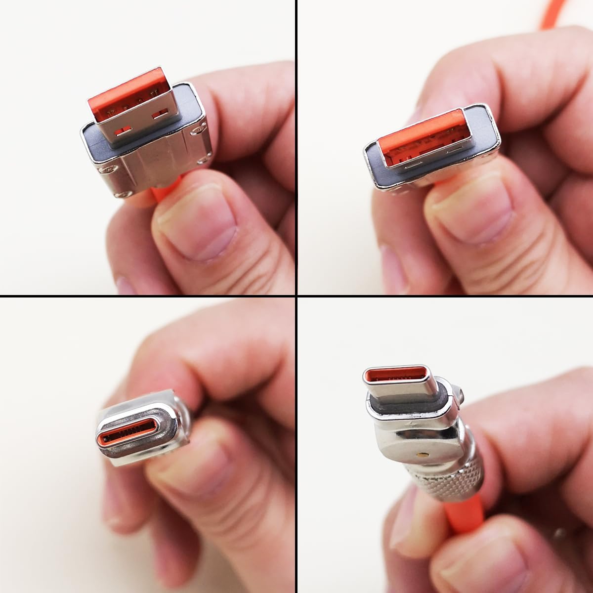 1 meter USB C Zinc Alloy Elbow Cable 180° Rotatable Type C Fast Charging