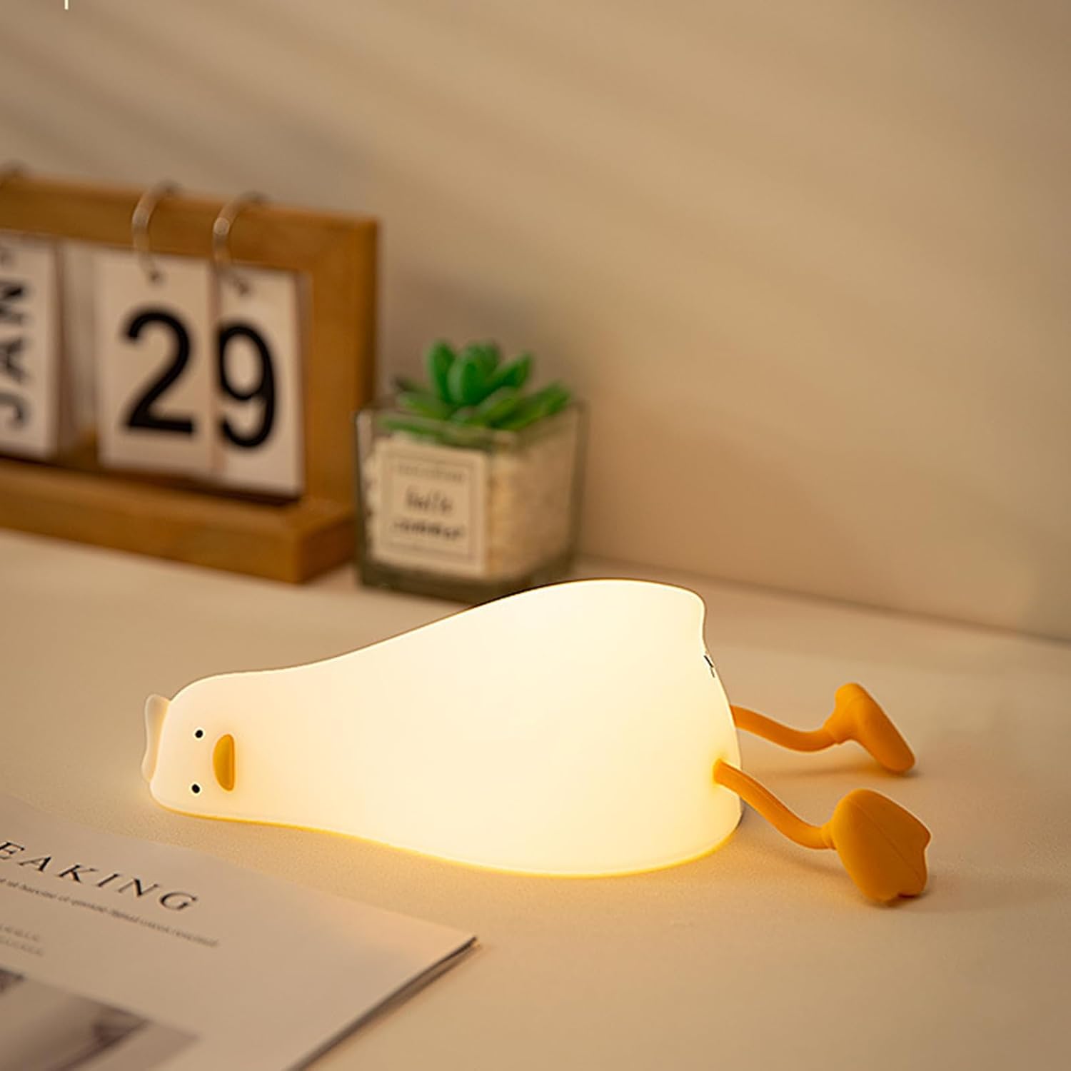 Lying Flat Duck Night Light USB Rechargeable LED