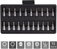 Thumbnail for 46 Pieces Ratchet Set Metric Tool Kit 1/4 Inch Wrench Handle Tool Set
