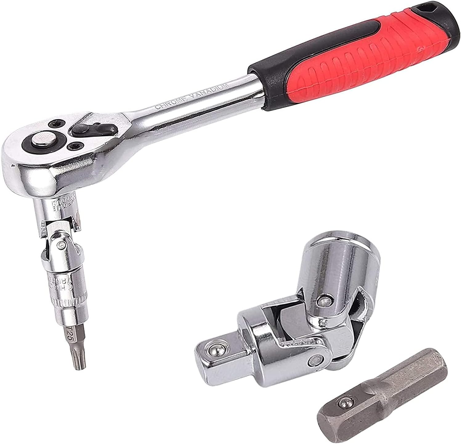 46 Pieces Ratchet Set Metric Tool Kit 1/4 Inch Wrench Handle Tool Set