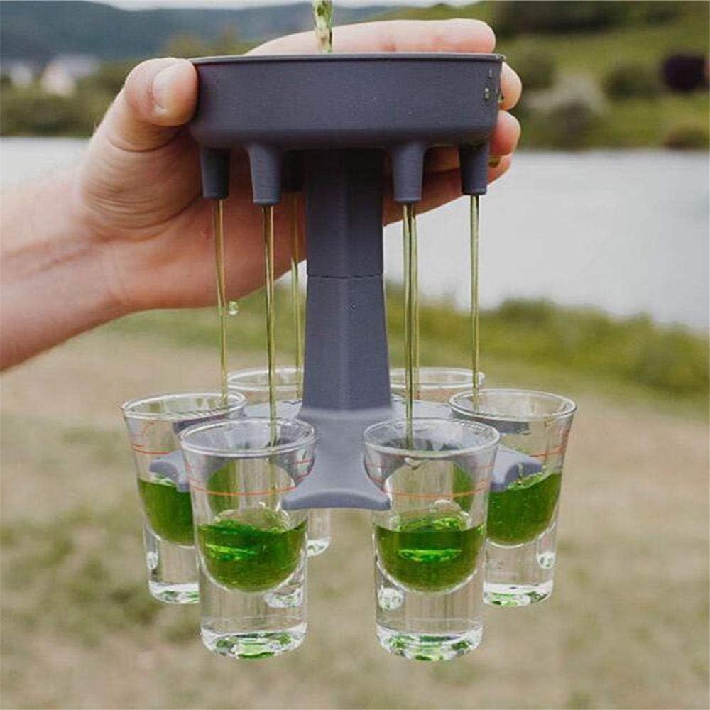 6 Shot Glass Dispenser and Holder (Includes 6 shot cups) with Shot Twister