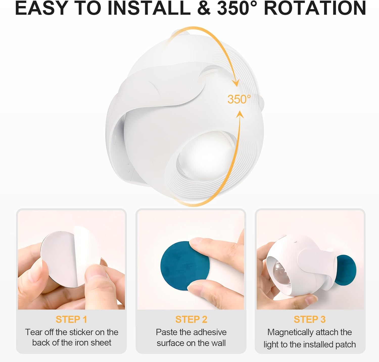 LED Wall Sconce Motion Sensor, 3 Color Sunset Lamp for Bedroom