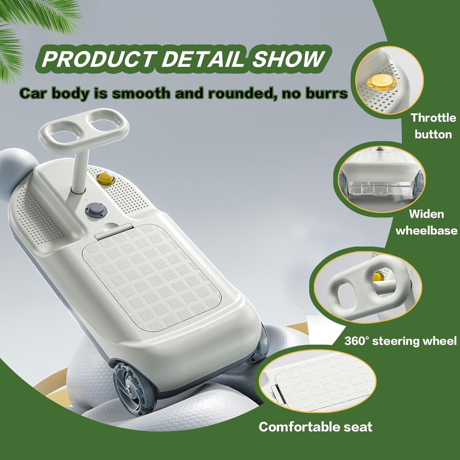 Cleaning Go Kart for Kids, Ride On Mop Floor Cleaner Go Carts with Cool Lights  Portable Mini Go Kart Retractable Cleaning Mop