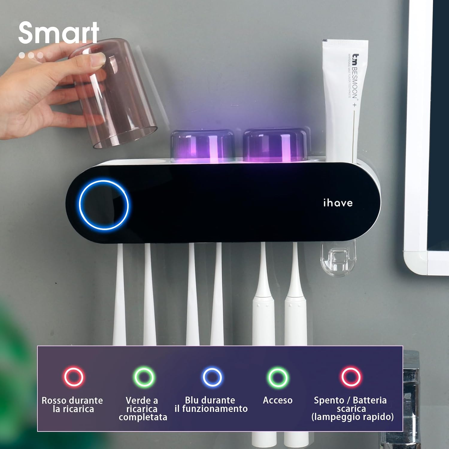 ECOCO UV Sterilization Toothpaste Dispenser