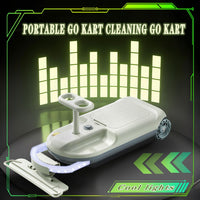 Thumbnail for Cleaning Go Kart for Kids, Ride On Mop Floor Cleaner Go Carts with Cool Lights  Portable Mini Go Kart Retractable Cleaning Mop