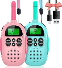 Thumbnail for ULEWAY Walkie Talkie for Kids Rechargeable Radio 3km Range, Boy Girl Toy 4-12 Years 16 Channels, Walky Talky for Outdoor Adventure, Camping, Hiking 2 Pieces Pink Blue