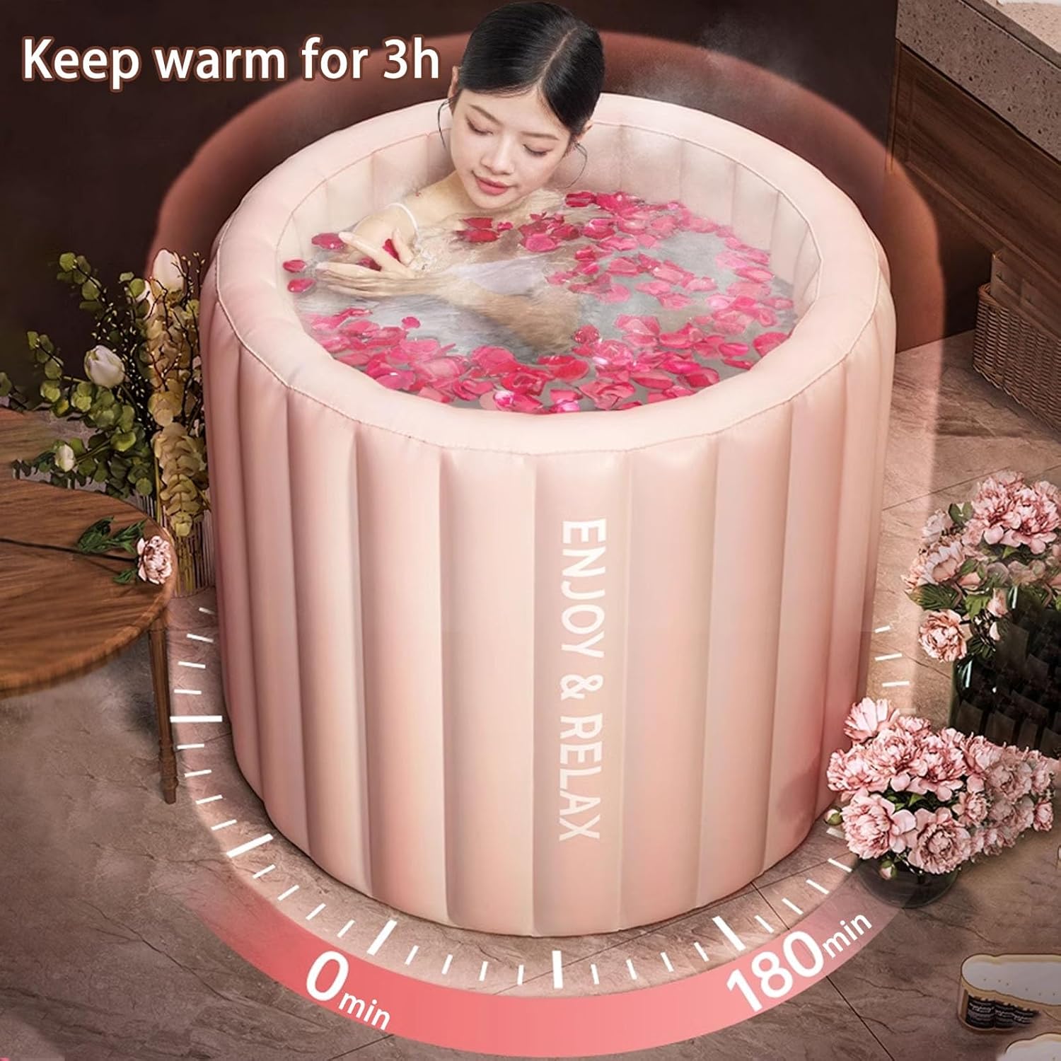 Inflatable Bathtub with Pump 45s Quick Setup