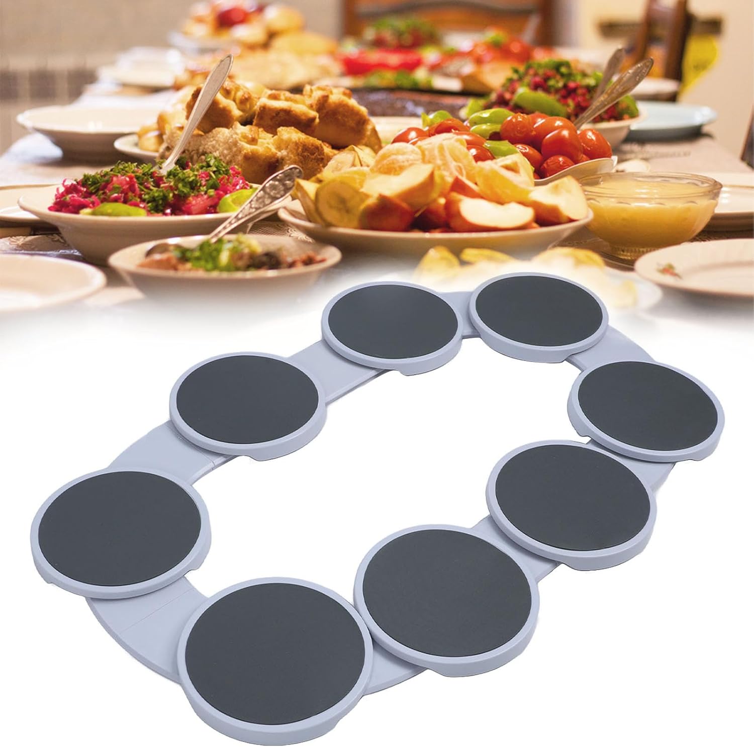 8 Dish Rotating Serving Tray Dining Table Extending Tableware