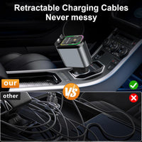 Thumbnail for 4-in-1 - Retractable Car Charger with Starry Light 120 Watt Fast Charger IOS and Android