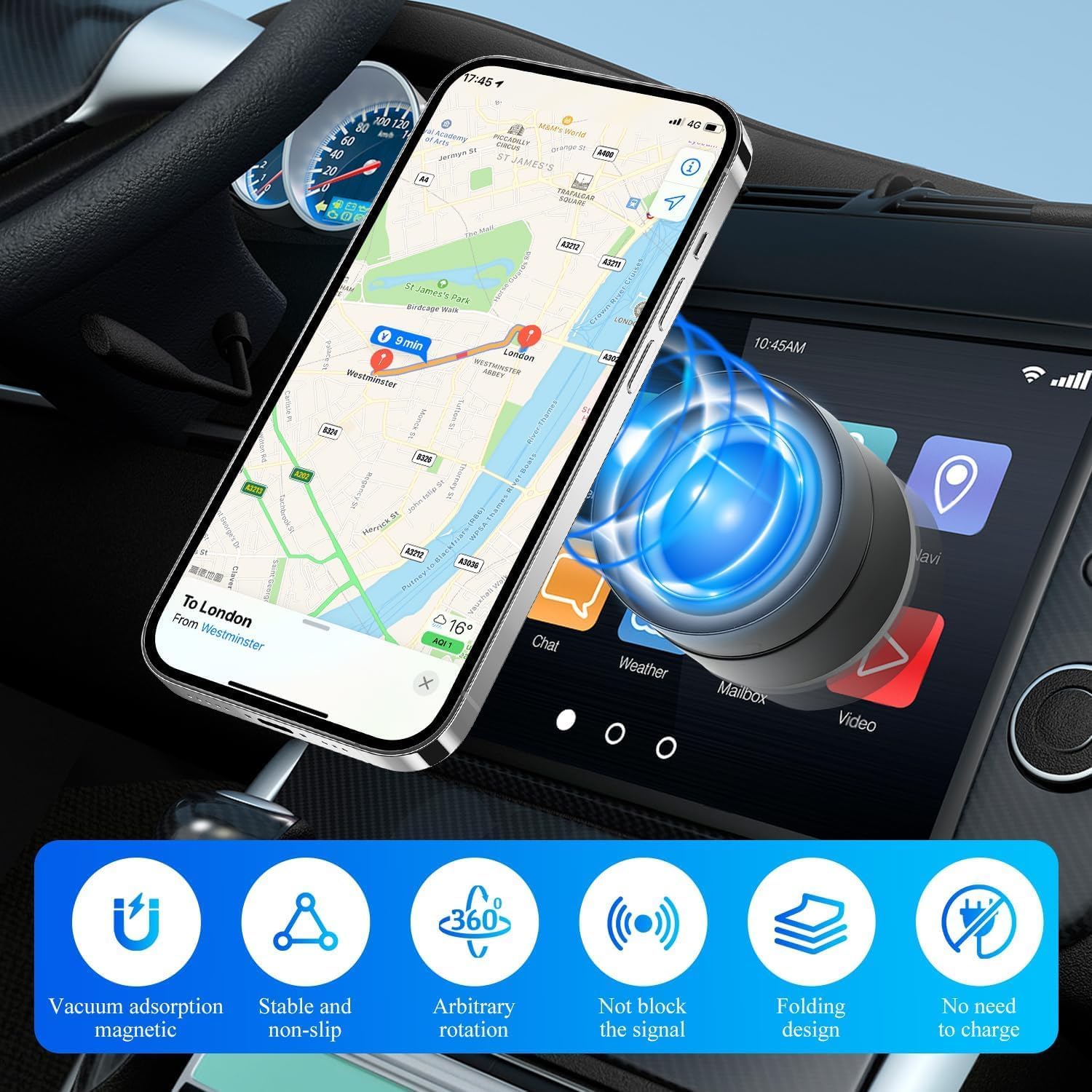 Vacuum Suction Magnetic Phone Holder