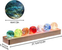 Thumbnail for Glass Crystal Ball with Wood LED Lights Base 7 Balls