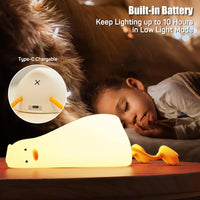 Thumbnail for Lying Flat Duck Night Light USB Rechargeable LED