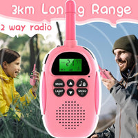 Thumbnail for ULEWAY Walkie Talkie for Kids Rechargeable Radio 3km Range, Boy Girl Toy 4-12 Years 16 Channels, Walky Talky for Outdoor Adventure, Camping, Hiking 2 Pieces Pink Blue