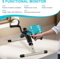 Thumbnail for Folding Pedal Exerciser Mini Exercise Bikes Arm and Leg Exercise Peddler Machine