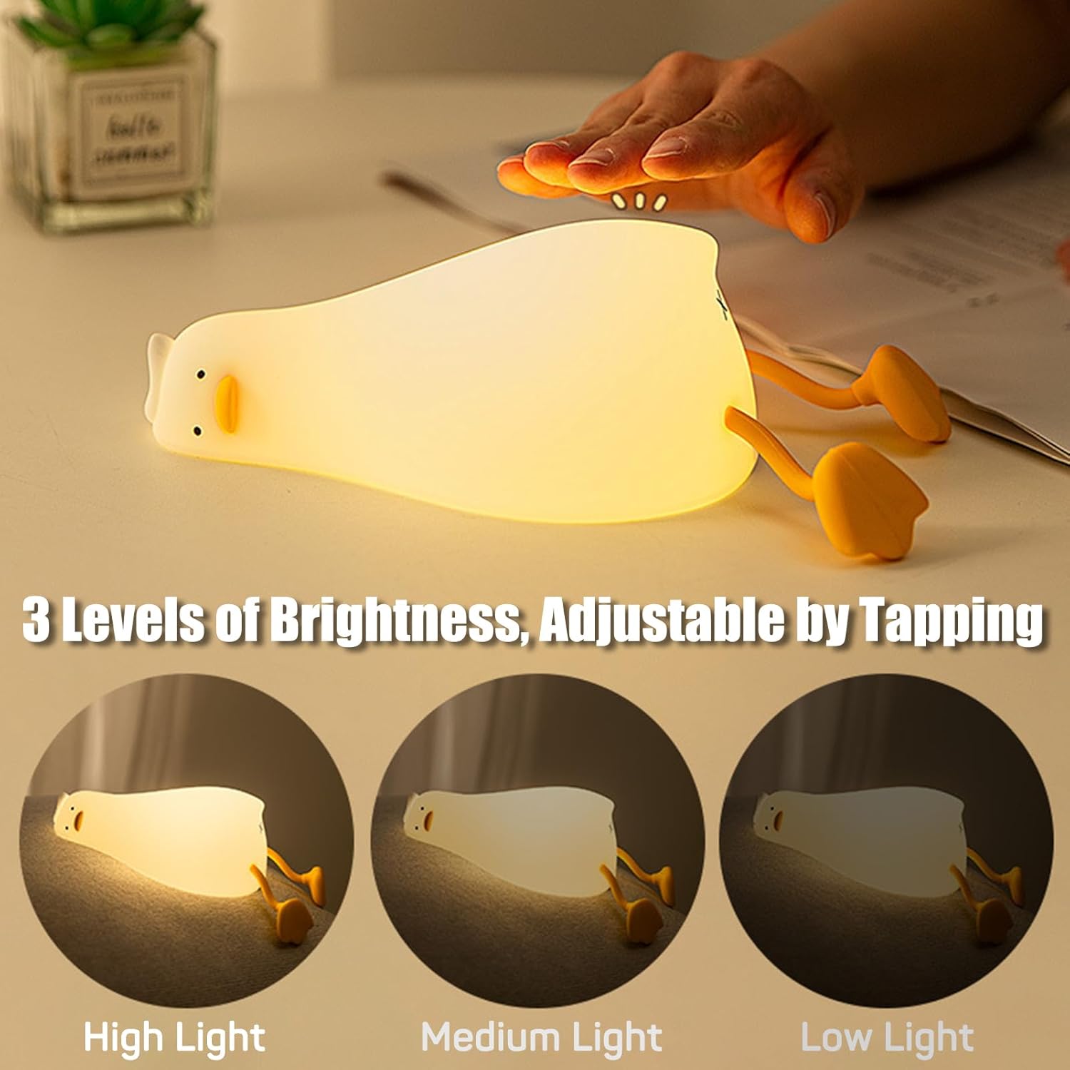 Lying Flat Duck Night Light USB Rechargeable LED