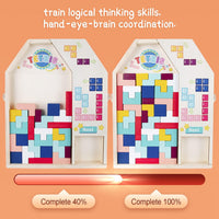 Thumbnail for 40pcs Wooden Puzzle Blocks Puzzle Intelligence Toy Set Creative 3D Russian Blocks Game Toy