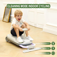 Thumbnail for Cleaning Go Kart for Kids, Ride On Mop Floor Cleaner Go Carts with Cool Lights  Portable Mini Go Kart Retractable Cleaning Mop