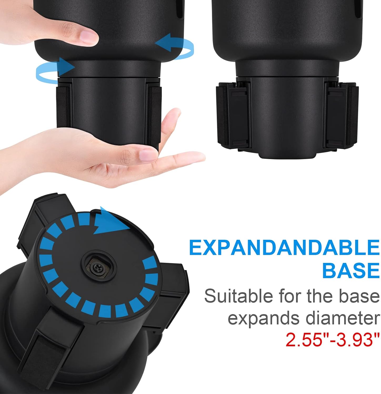 Car Cup Holder Expander with Food Tray