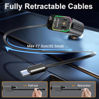 Thumbnail for 4-in-1 - Retractable Car Charger with Starry Light 120 Watt Fast Charger IOS and Android