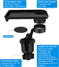 Thumbnail for Car Cup Holder Expander with Food Tray