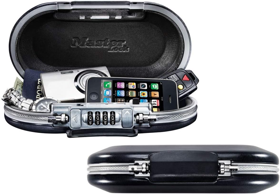 MASTER LOCK Mini Portable Safe With Cable] [Combination] [Black] 5900EURD - Keep your belongings safe when you are on the go