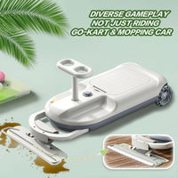 Thumbnail for Cleaning Go Kart for Kids, Ride On Mop Floor Cleaner Go Carts with Cool Lights  Portable Mini Go Kart Retractable Cleaning Mop