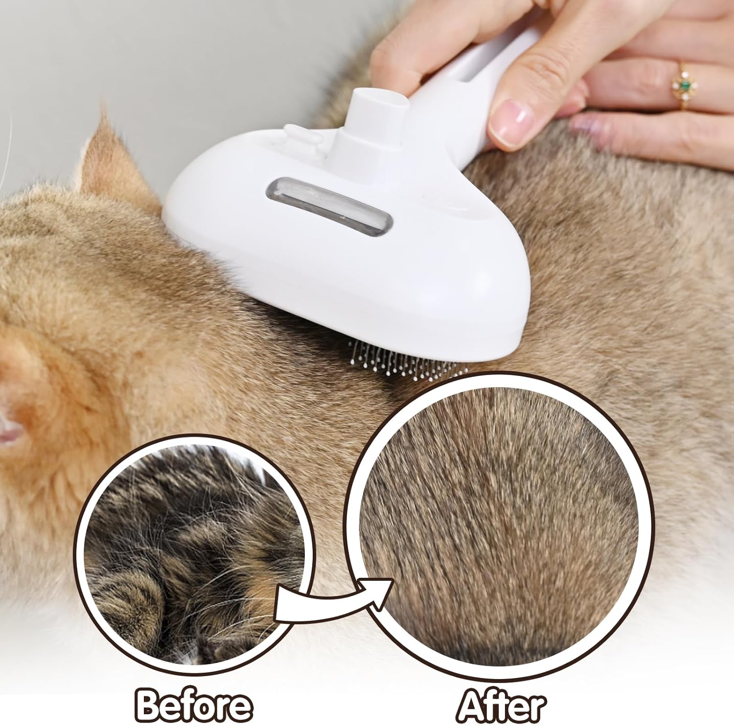 Steam Grooming Brush for Cats and Dogs - 3 IN 1 Spray Brush