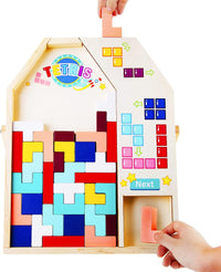 Thumbnail for 40pcs Wooden Puzzle Blocks Puzzle Intelligence Toy Set Creative 3D Russian Blocks Game Toy