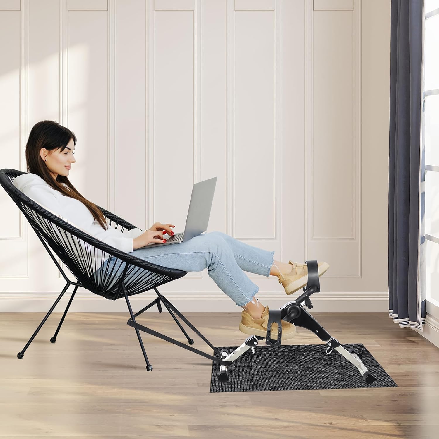 Folding Pedal Exerciser Mini Exercise Bikes Arm and Leg Exercise Peddler Machine