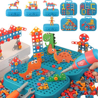 Thumbnail for 3D dinosaur puzzle including drill and tool box gift for boys and girls (211 pieces)