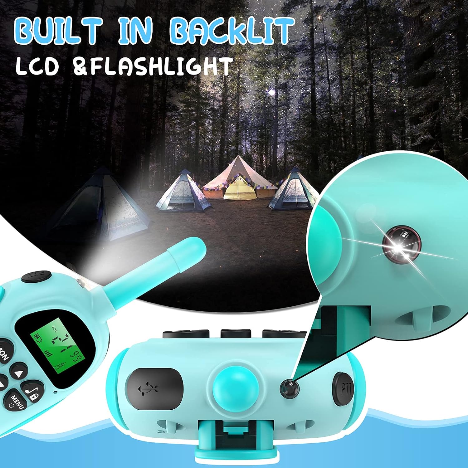 ULEWAY Walkie Talkie for Kids Rechargeable Radio 3km Range, Boy Girl Toy 4-12 Years 16 Channels, Walky Talky for Outdoor Adventure, Camping, Hiking 2 Pieces Pink Blue