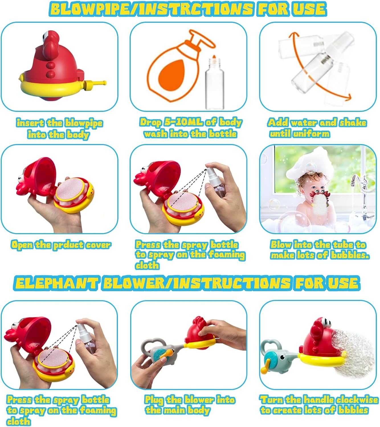 Crab Manual Bubble Machine Kids